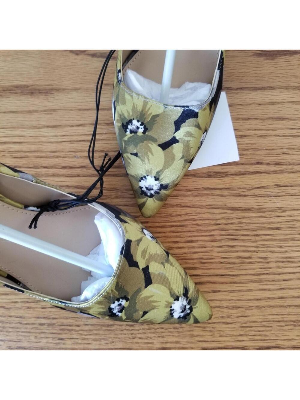 Who What Wear Floral Heels - Olive and Black